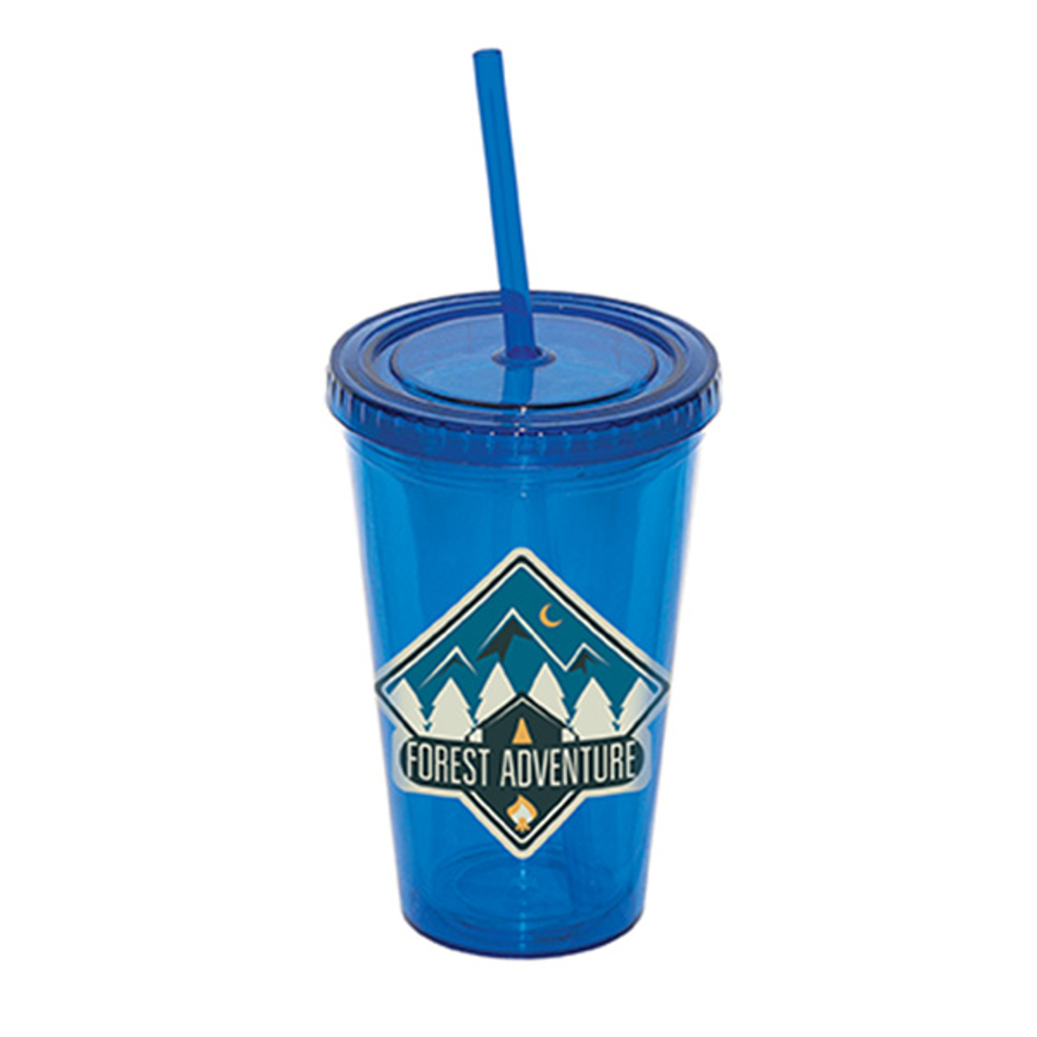 Tumbler - DA7321 - 500 Ml. 17 Fl. Oz. Double Walled Tumbler With Straw - Image 2