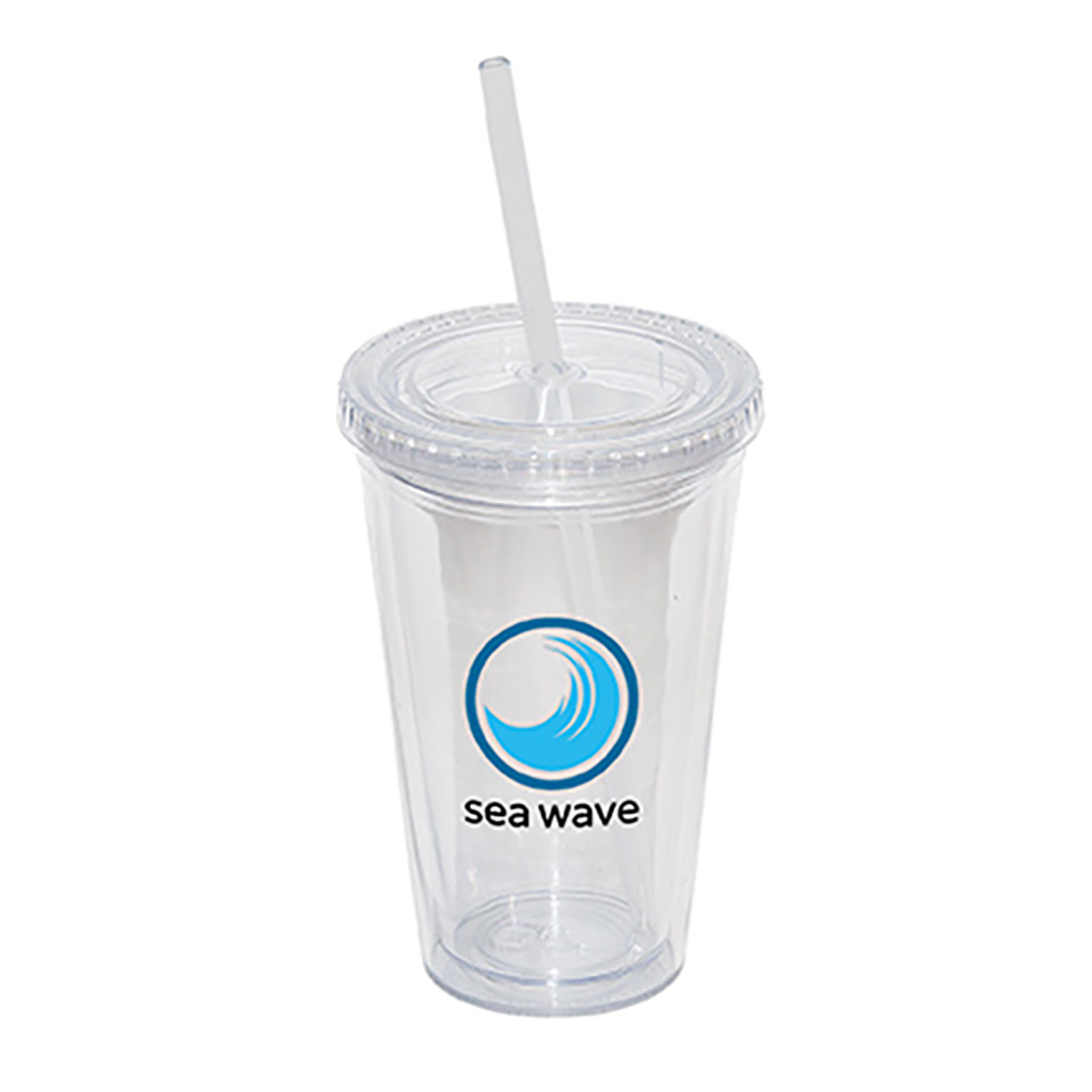 Tumbler - DA7321 - 500 Ml. 17 Fl. Oz. Double Walled Tumbler With Straw