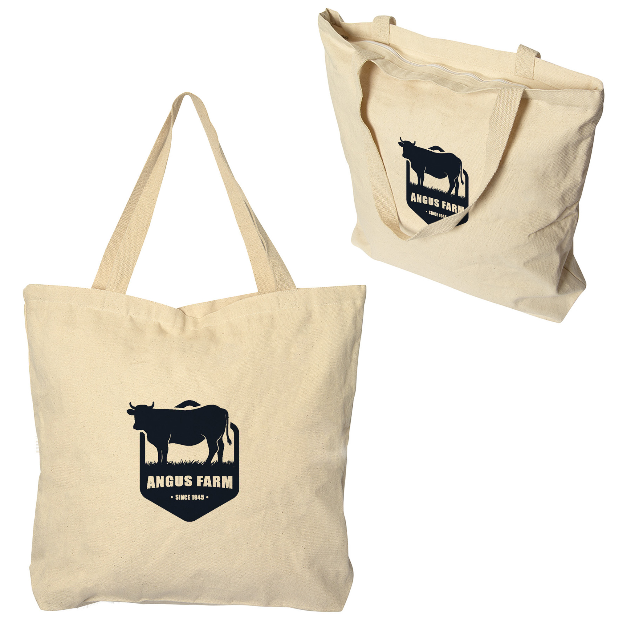 Tote Bag - E6011 - Vineu Cotton Tote With Zipper - Image 2