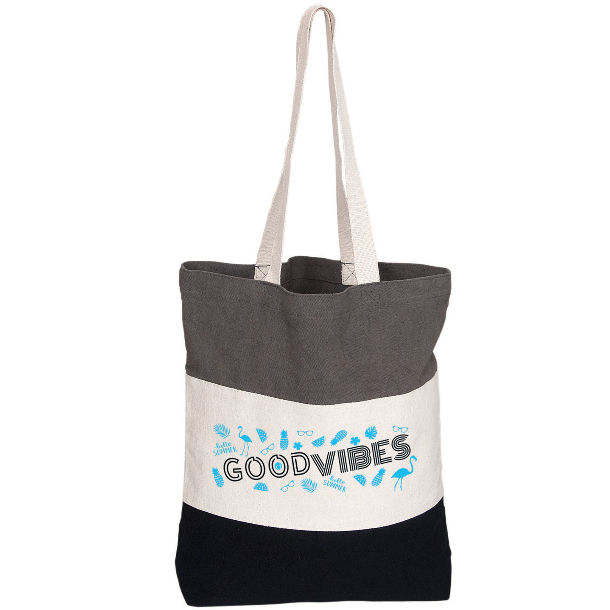 Tote Bag - E8217 - Tri-Colour Cotton Tote