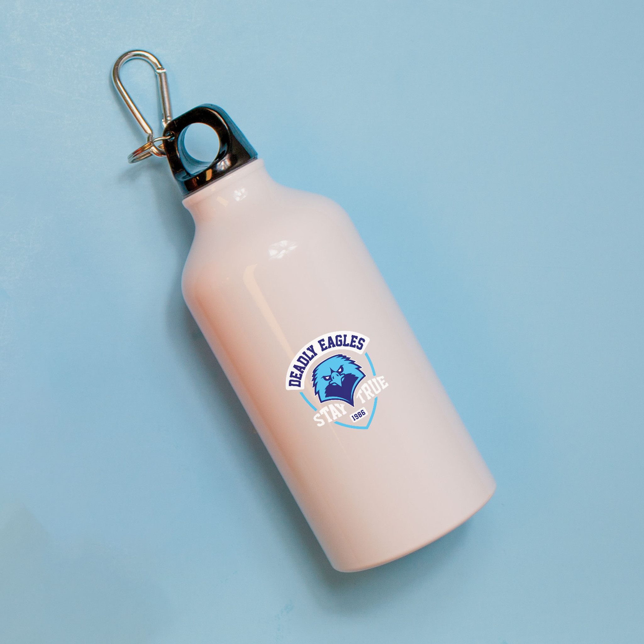 Water Bottles - WB7107 - 500 Ml (17 Fl. Oz.) Aluminum Water Bottle With Carabiner