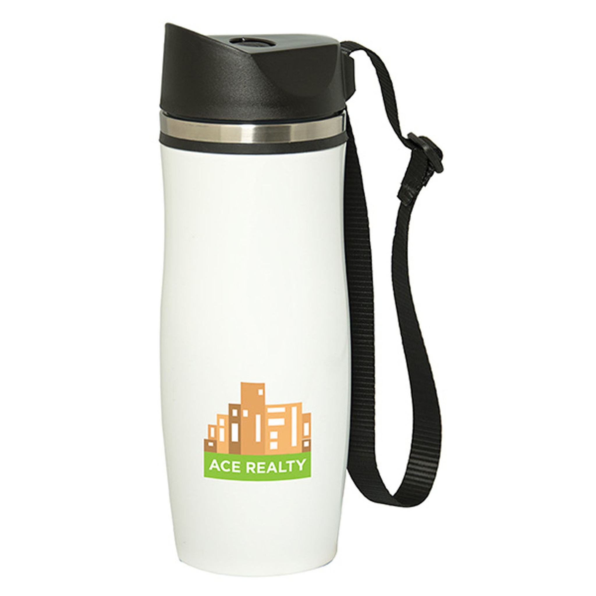 Water Bottle - WB9208 - Floren Hill 450 Ml. (13.5 Fl. Oz.) Bottle With Strap Lid - Image 2