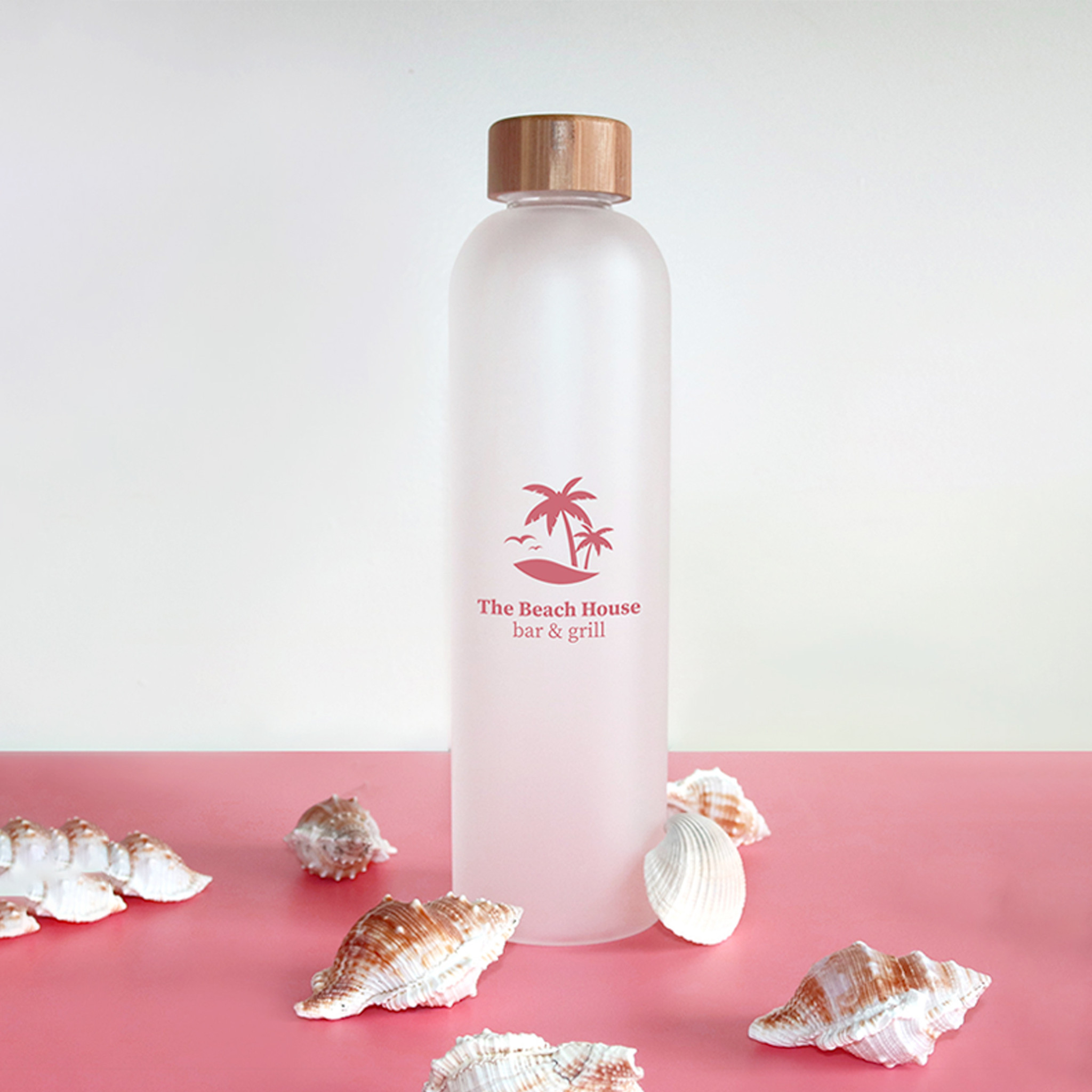 Water Bottle - WB9706 - Canton 1000 ml. (33.8 fl. oz.) Glass Bottle With Bamboo Lid - Image 2