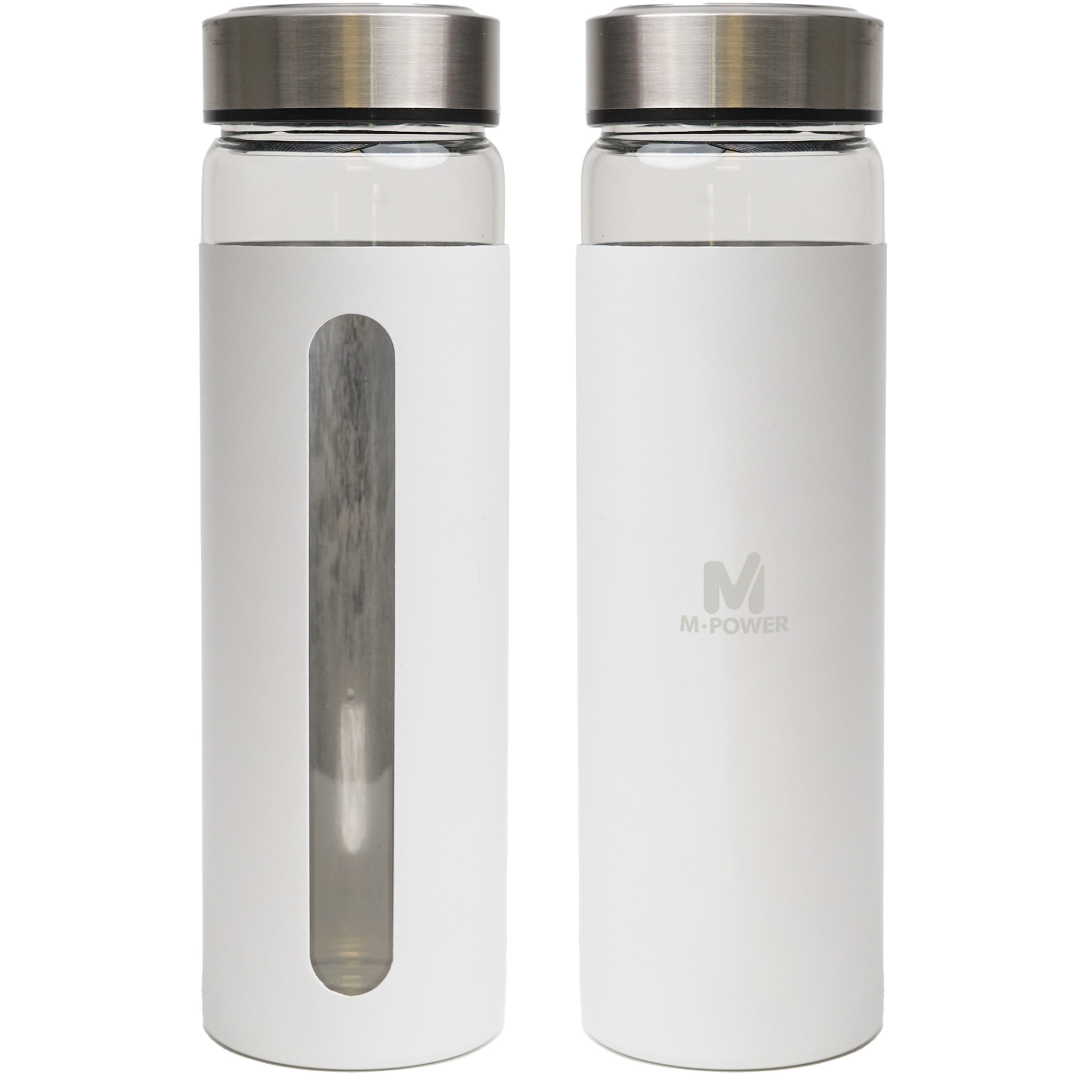 Water Bottle - WB9710 - Rideau 600 Ml. (20 Fl.Oz.) Glass Bottle With Aluminum Sleeve - Image 2